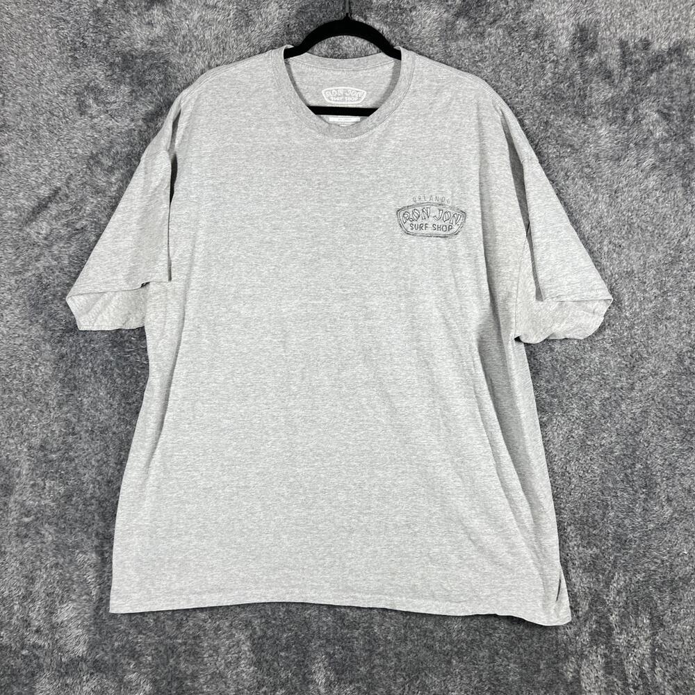 Ron Jon Surf Shop Shirt Mens 2XL Gray Crew Neck Graphic Crab Surf Logo Tee